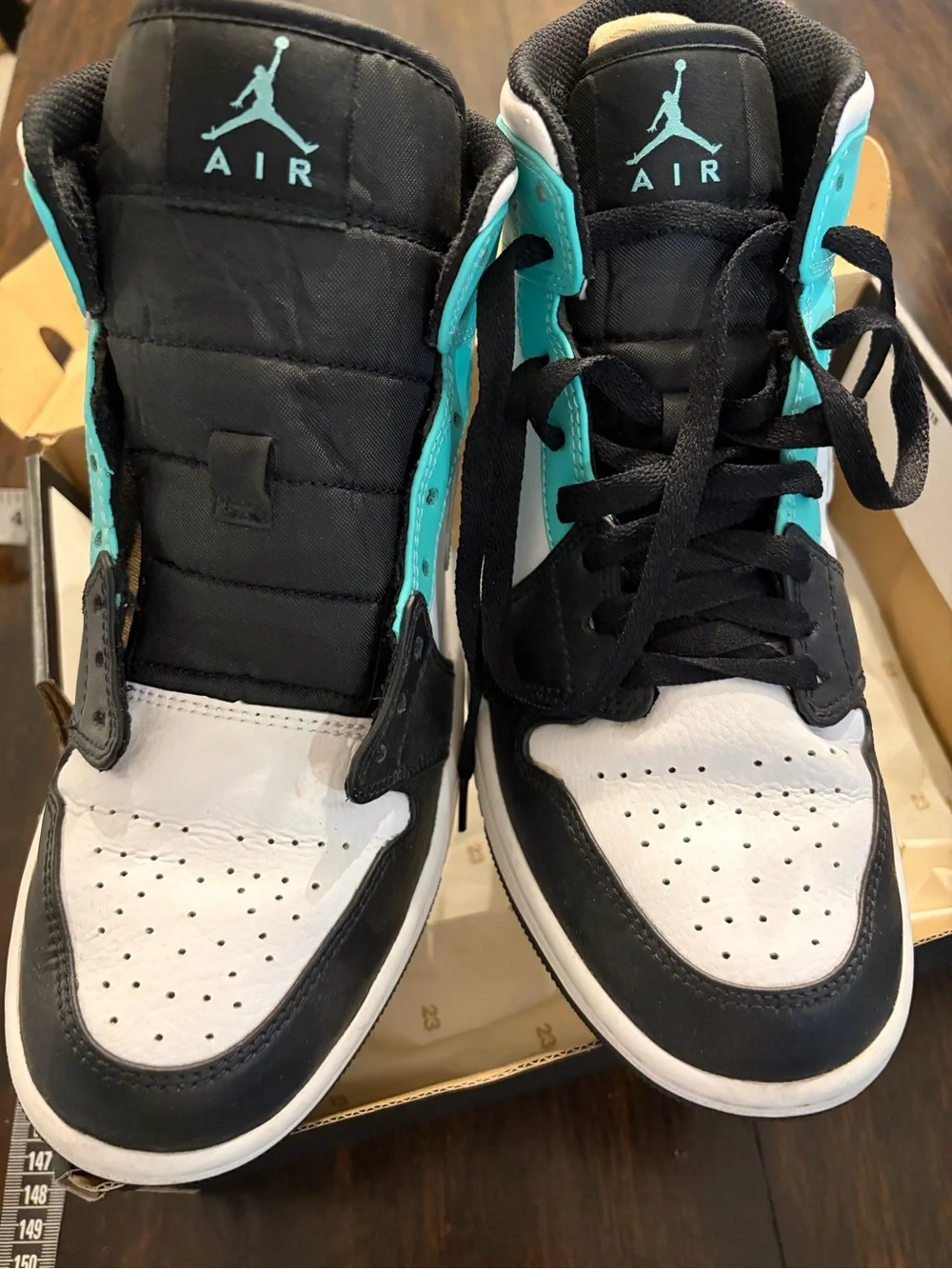 Nike Air Jordan 1 Mid Tropical Twist Teal High-Top Sneakers-8 Mens | 9.5 women
